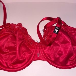 Victoria’s Secret Unlined Satin and Lace Balconette Bra